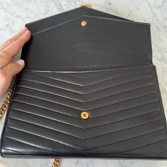 Saint Laurent YSL Monogram Sulpice Double Flap Wallet On Chain Calf Skin Bag - Picture 9 of 12